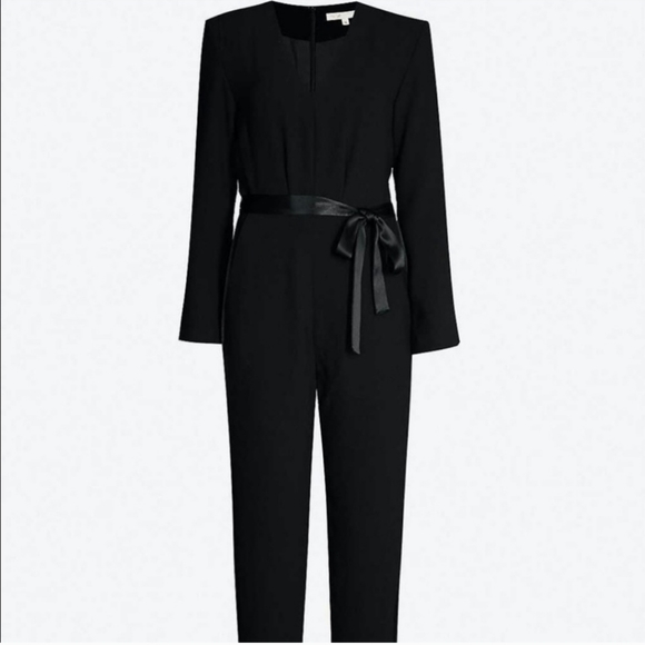 Maje Pankok Black Tie Waist Step Hem jumpsuit - Picture 5 of 10